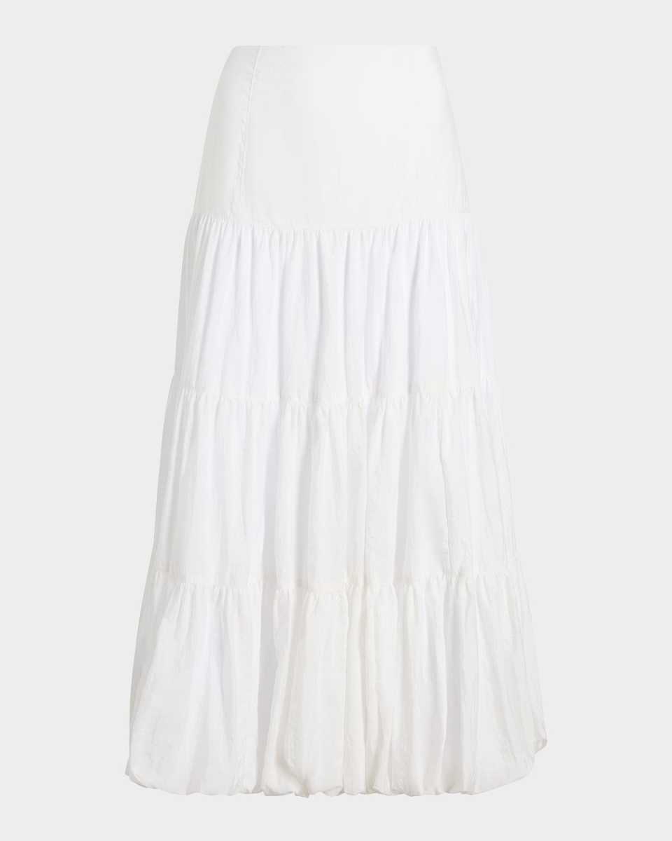 Pyper Tiered Bubble-Hem Midi Skirt